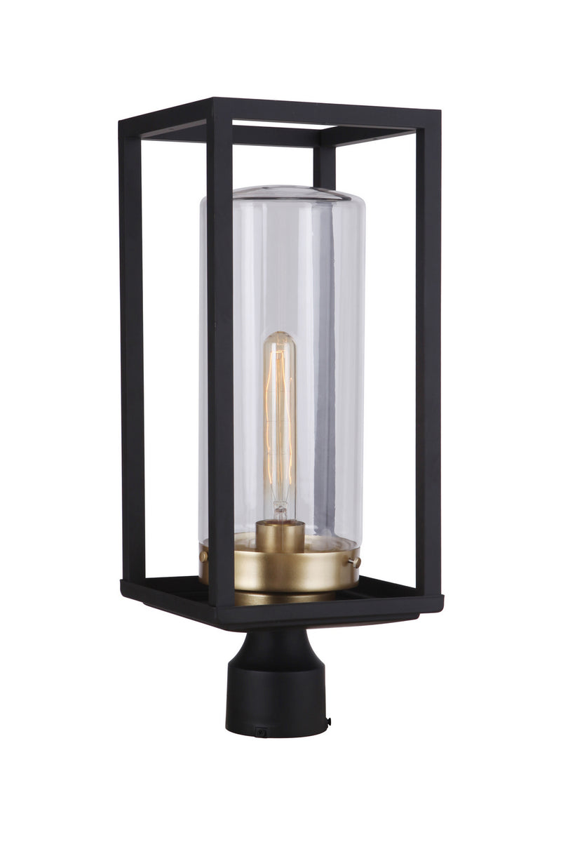 Craftmade ZA4825-MNSB One Light Outdoor Post Mount, Midnight / Satin Brass