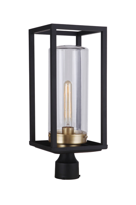 Craftmade ZA4825-MNSB One Light Outdoor Post Mount, Midnight / Satin Brass