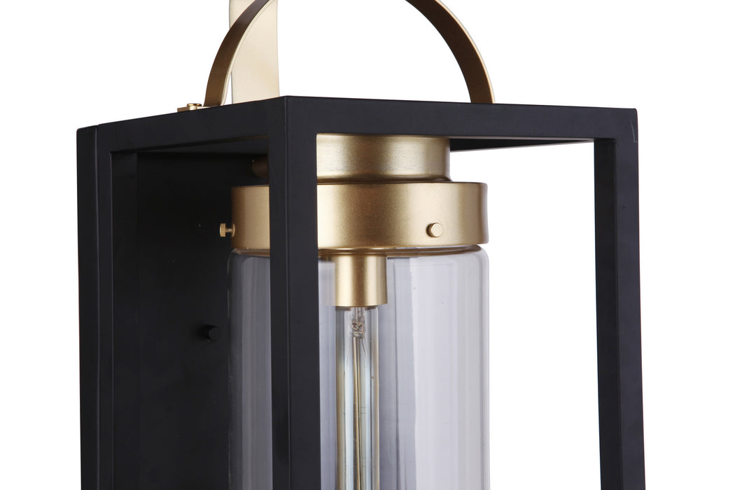 Craftmade ZA4834-MNSB One Light Outdoor Wall Mount, Midnight / Satin Brass