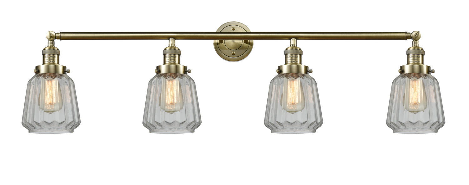 Innovations 215-AB-G142 Four Light Bath Vanity, Antique Brass