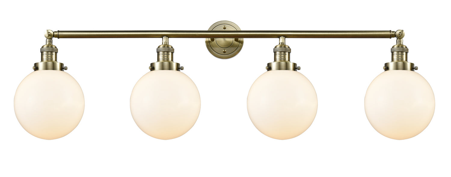 Innovations 215-AB-G201-8 Four Light Bath Vanity, Antique Brass