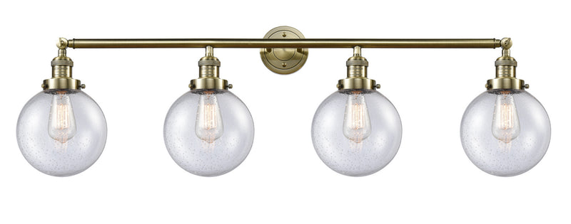Innovations 215-AB-G204-8 Four Light Bath Vanity, Antique Brass