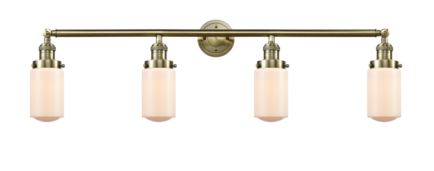 Innovations 215-AB-G311 Four Light Bath Vanity, Antique Brass