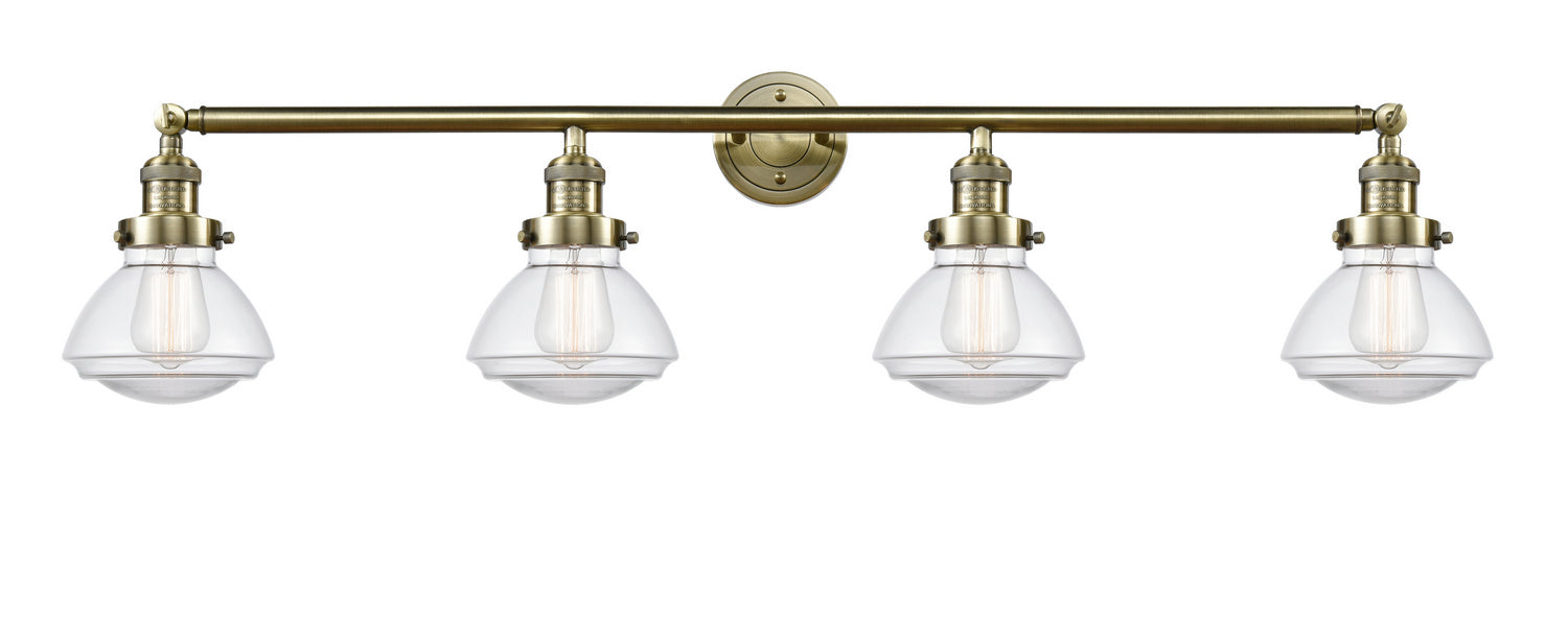 Innovations 215-AB-G322 Four Light Bath Vanity, Antique Brass