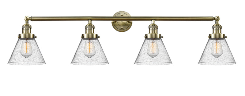 Innovations 215-AB-G44 Four Light Bath Vanity, Antique Brass