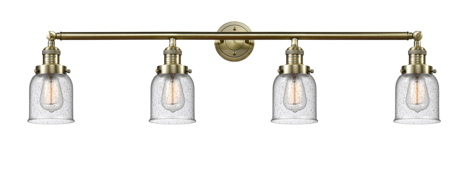 Innovations 215-AB-G54 Four Light Bath Vanity, Antique Brass