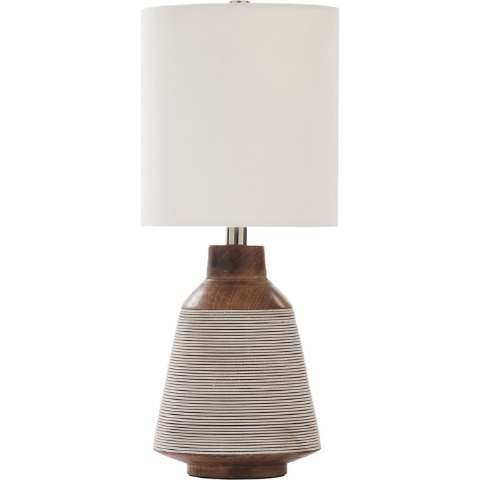 Renwil LPT1159 One Light Table Lamp, Painted Walnut With Whitewash
