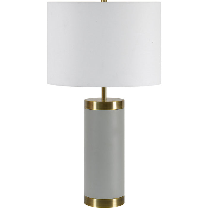 Renwil LPT1174 One Light Table Lamp, Plated Antique Brushed Brass,Natural Light Grey