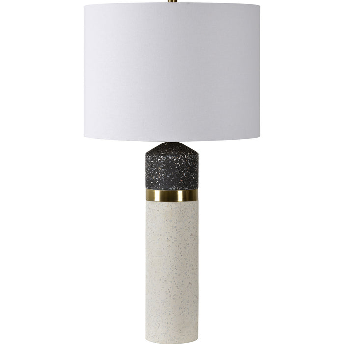 Renwil LPT1183 One Light Table Lamp, Natural White/ Black With Speckles,White