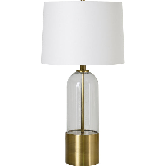 Renwil LPT1189-SET2 One Light Table Lamp, Plated Antique Brushed Brass,Clear
