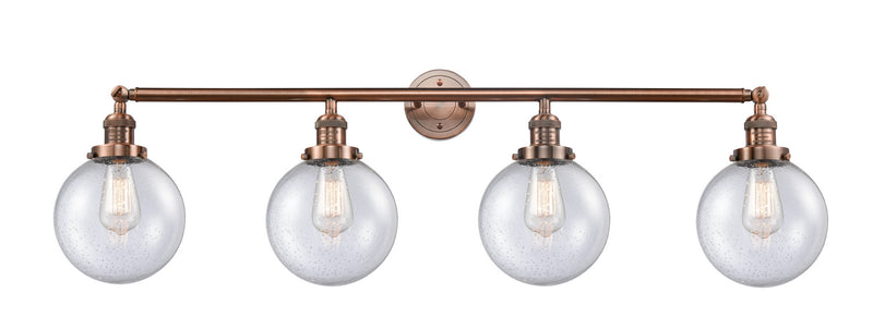 Innovations 215-AC-G204-8 Four Light Bath Vanity, Antique Copper