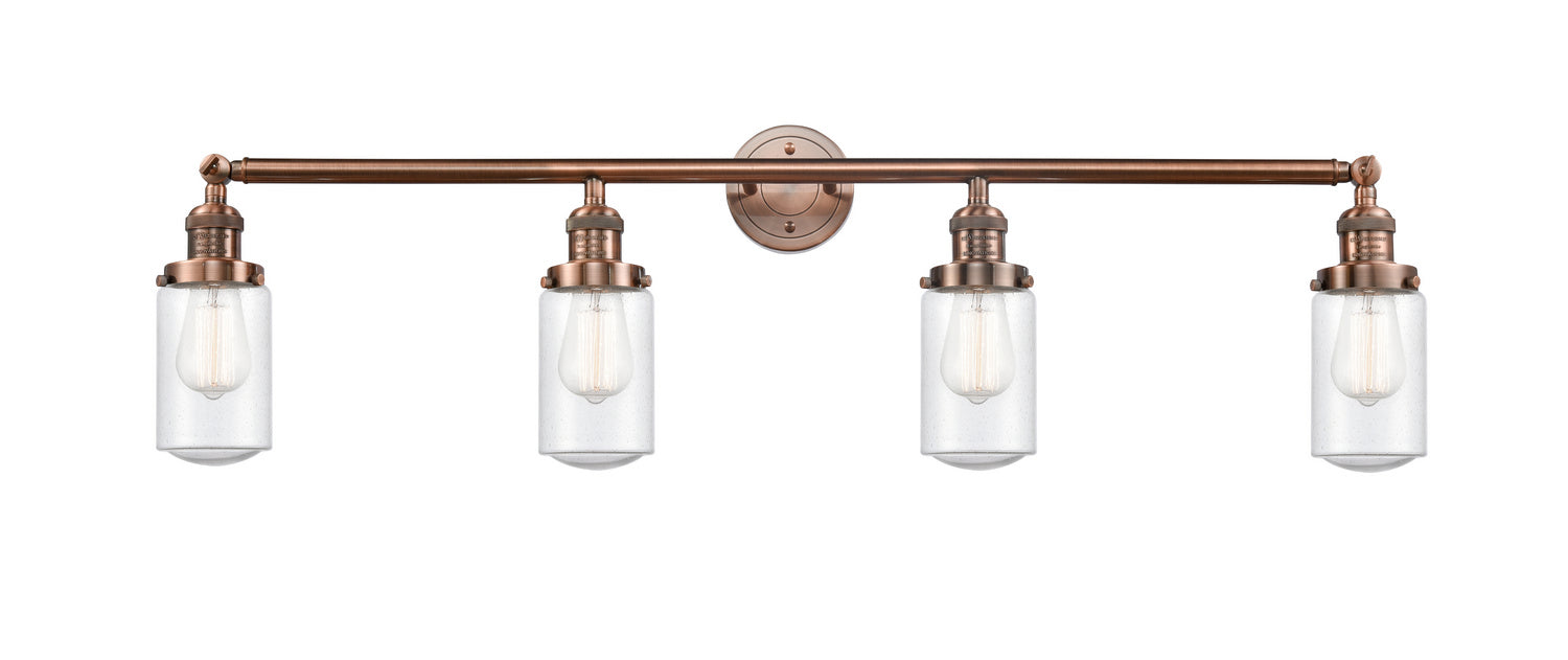 Innovations 215-AC-G314 Four Light Bath Vanity, Antique Copper