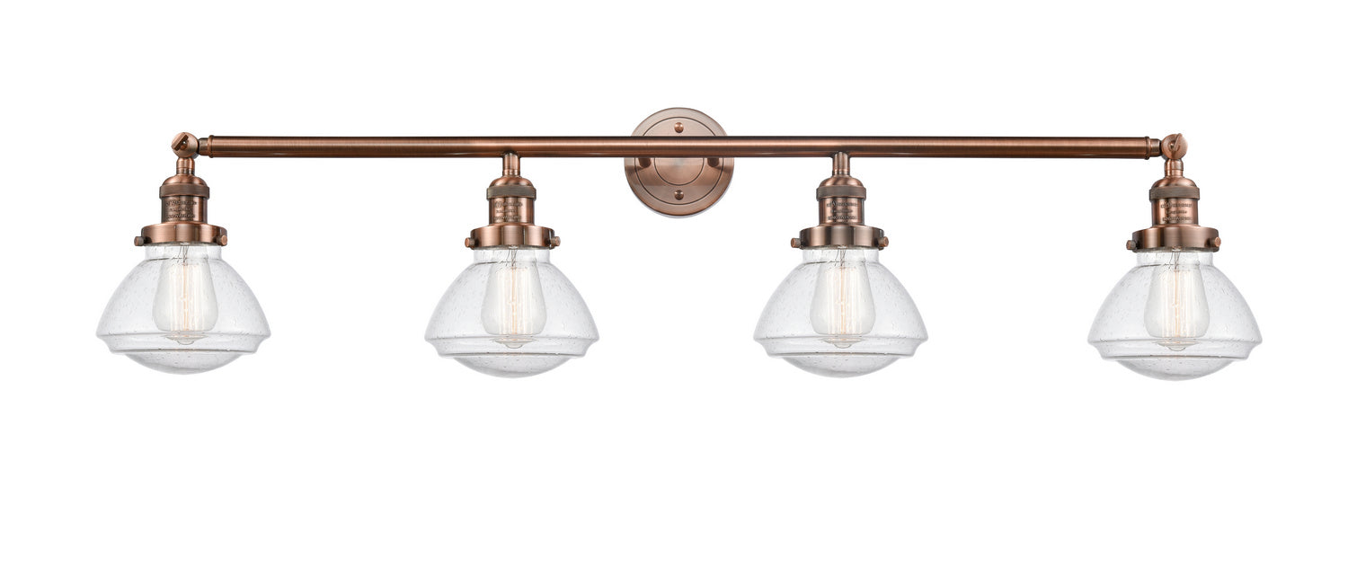 Innovations 215-AC-G324 Four Light Bath Vanity, Antique Copper