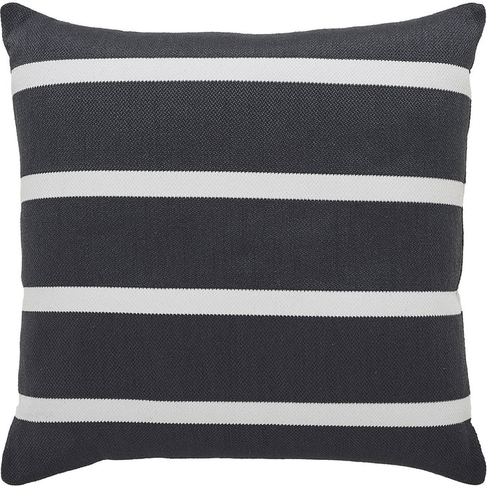 Renwil PWFLX1025 Pillow, Dark Grey/ White Stripes
