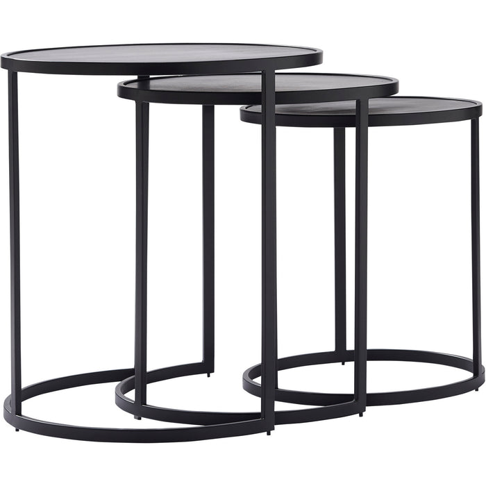 Renwil TA429 Table Set Of 3 - Nested, Black, Black Wash