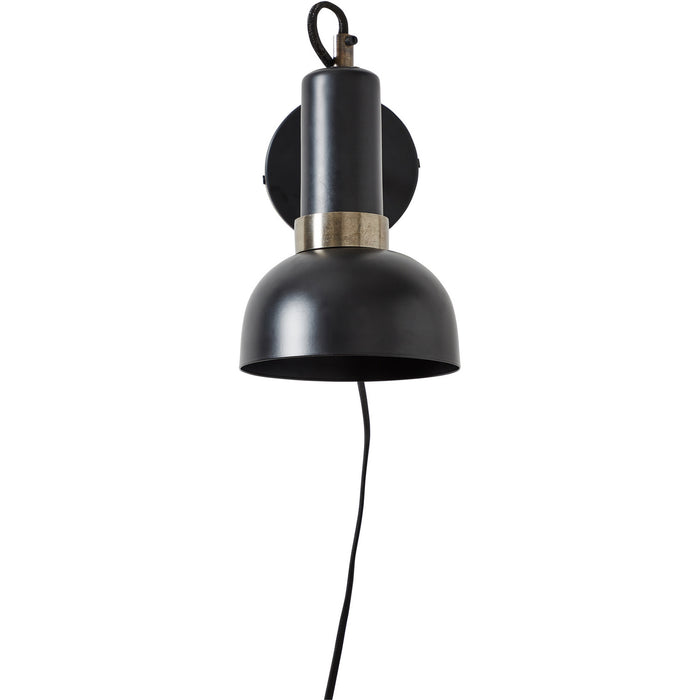 Renwil WS100 One Light Wall Sconce, Powder Coated & Plated Matte Black & Antique Silver