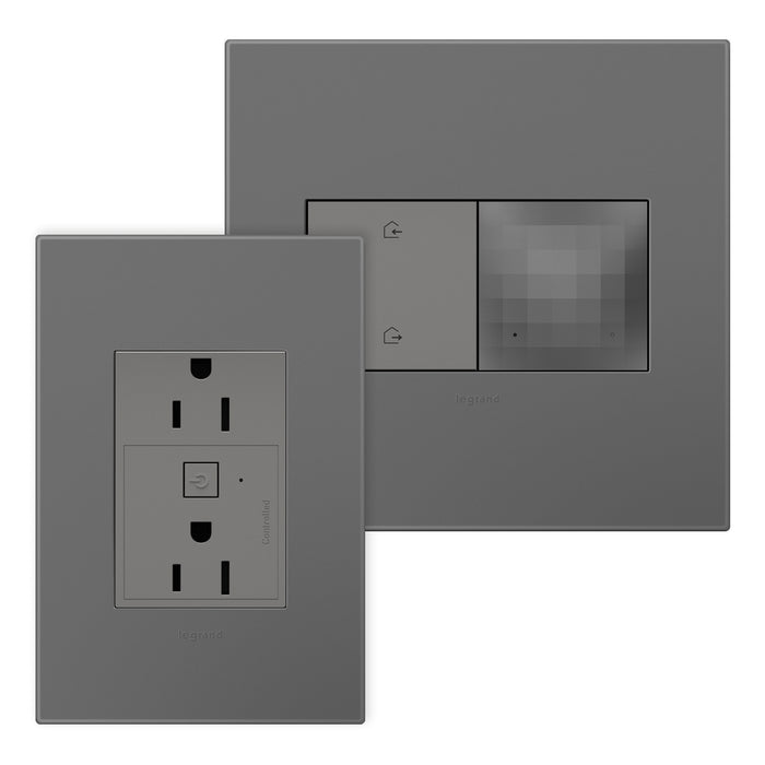 Legrand WNAH15KITM1 Outlet Kit With H/A Switch, Magnesium