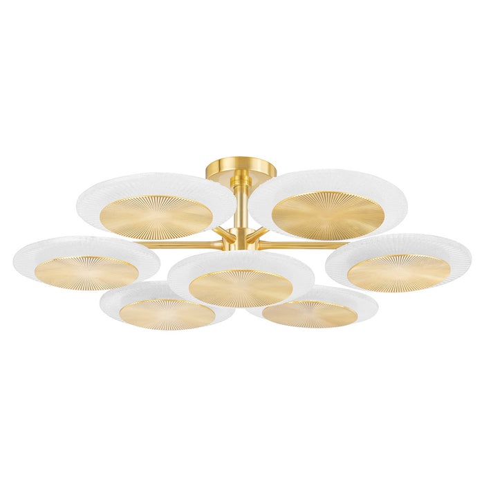 Corbett Lighting 328-38-VPB LED Semi Flush Mount, Vintage Polished Brass