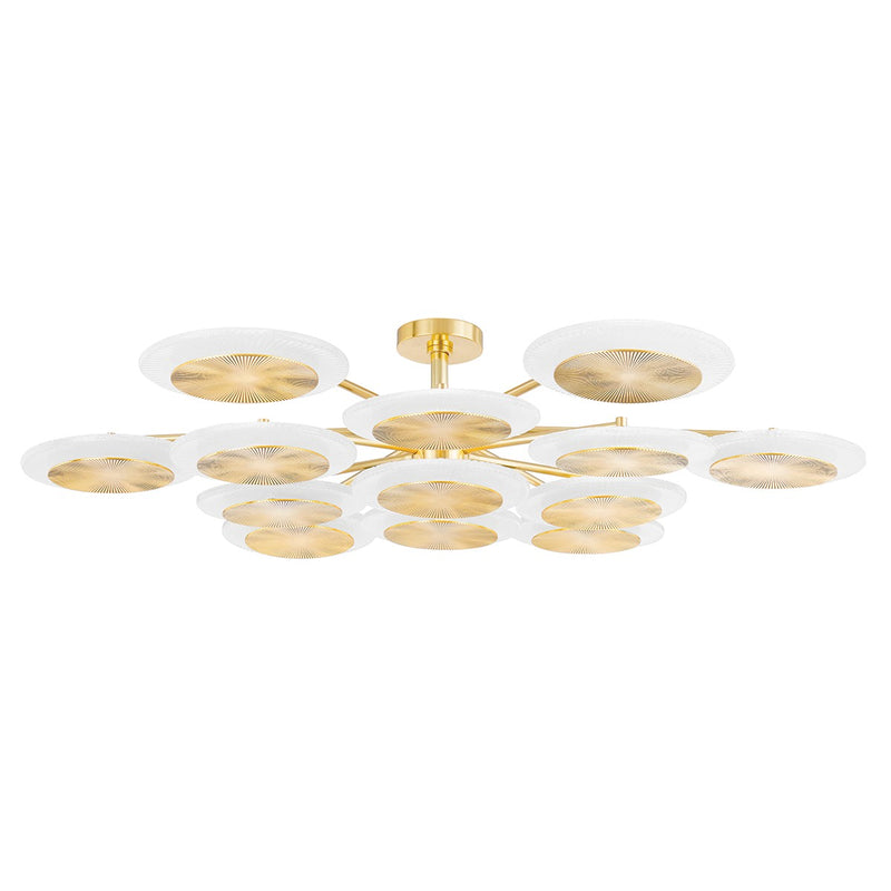 Corbett Lighting 328-57-VPB LED Semi Flush Mount, Vintage Polished Brass
