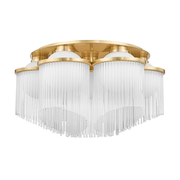 Corbett Lighting 398-26-AGB Seven Light Semi Flush Mount, Aged Brass