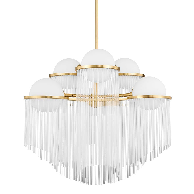 Corbett Lighting 398-32-AGB Six Light Chandelier, Aged Brass