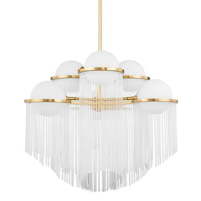 Corbett Lighting 398-32-AGB Six Light Chandelier, Aged Brass