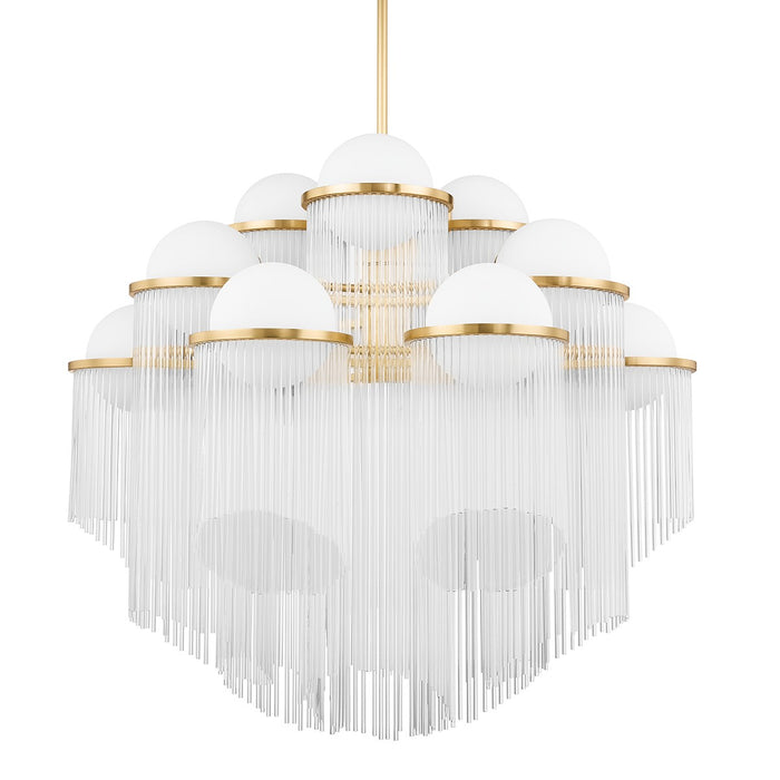 Corbett Lighting 398-38-AGB 12 Light Chandelier, Aged Brass