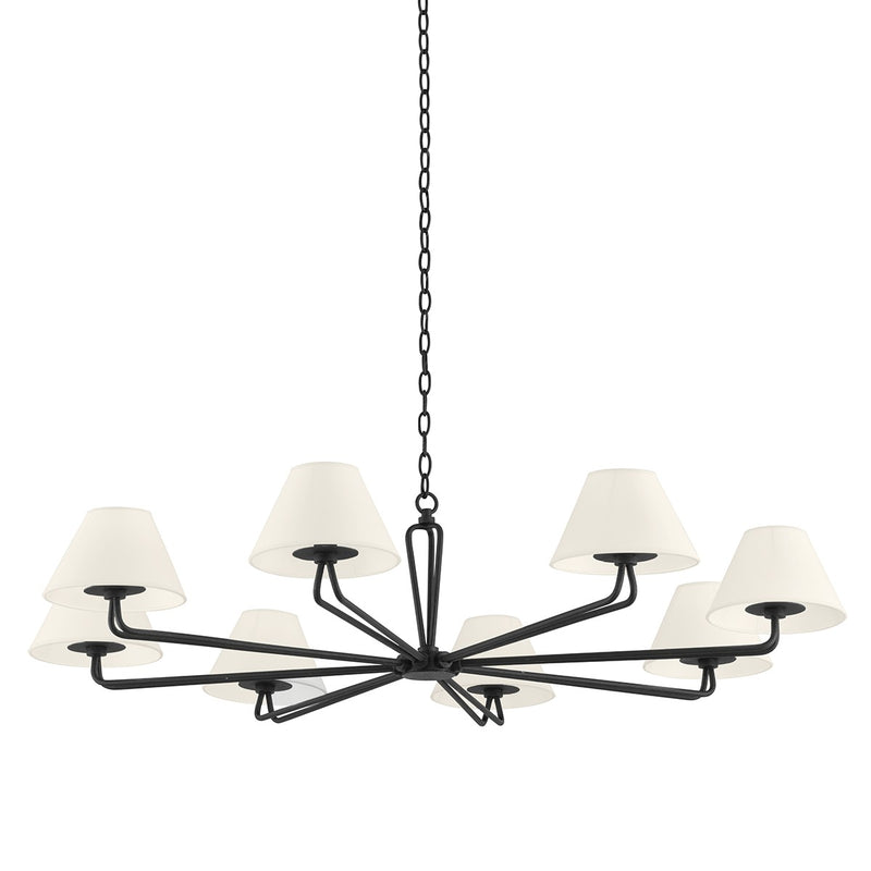 Troy Lighting F2550-BI Eight Light Chandelier, Black Iron