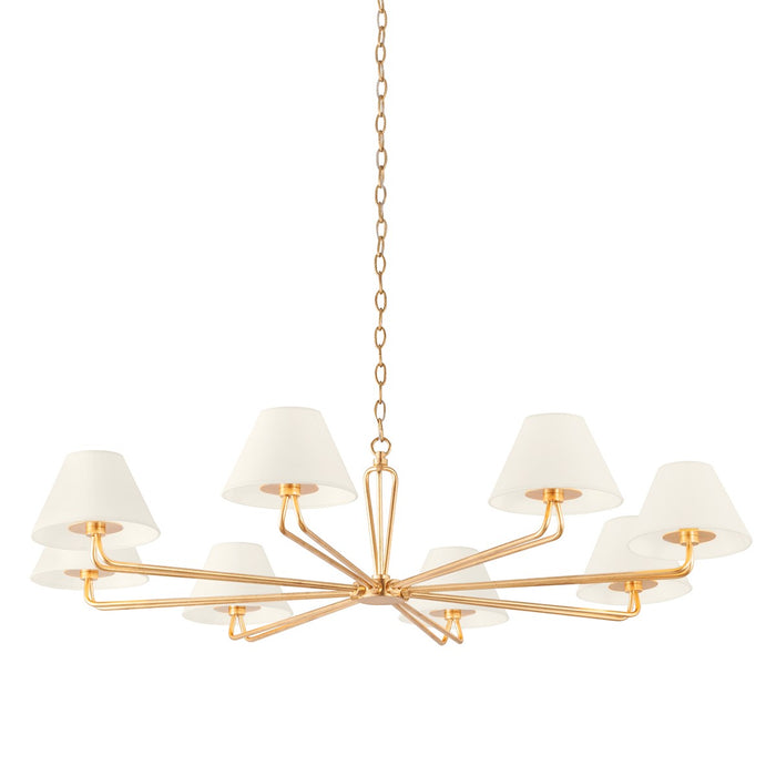 Troy Lighting F2550-VGL Eight Light Chandelier, Vintage Gold Leaf