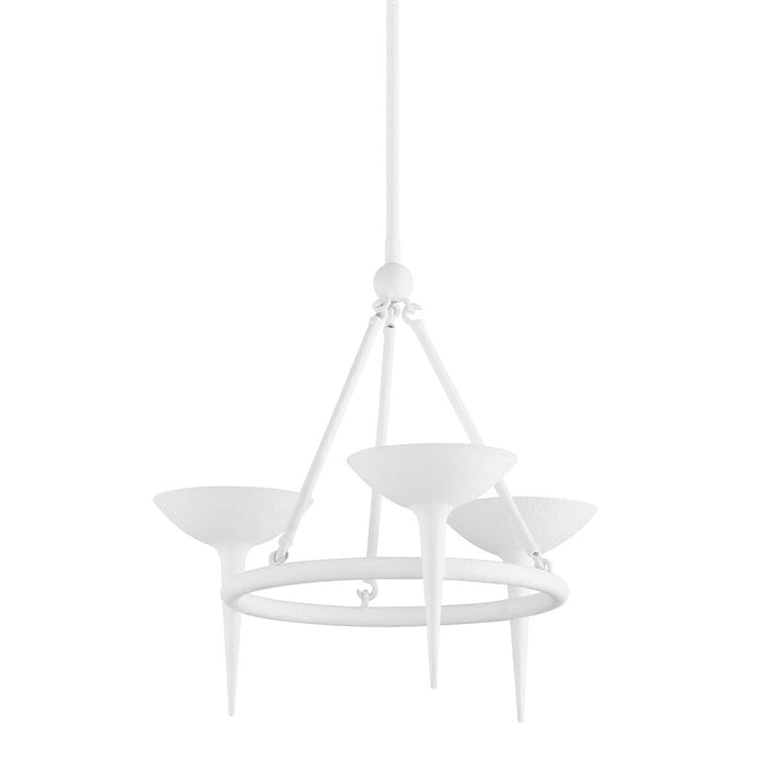 Troy Lighting F2603-GSW Three Light Chandelier, Gesso White