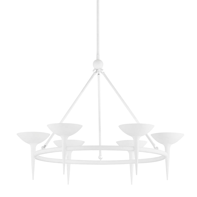 Troy Lighting F2606-GSW Six Light Chandelier, Gesso White