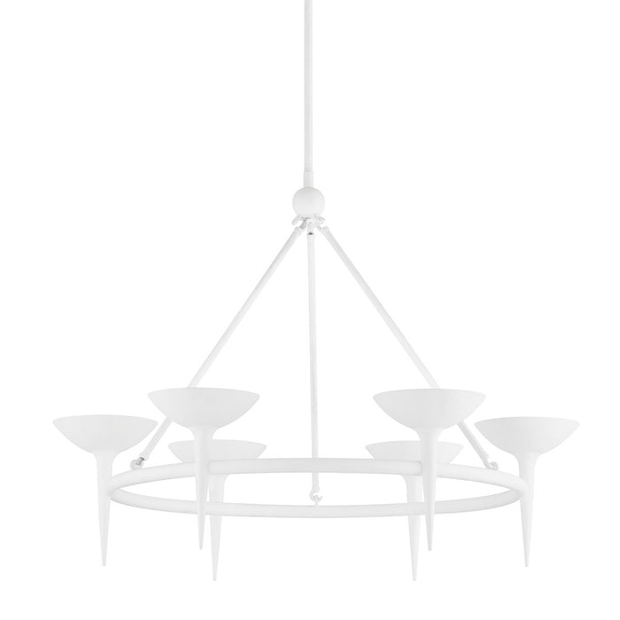 Troy Lighting F2606-GSW Six Light Chandelier, Gesso White