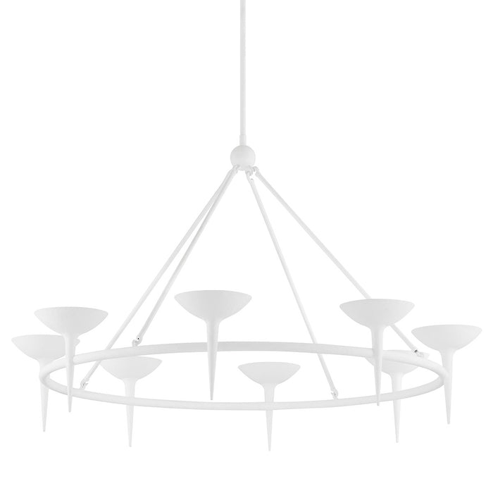 Troy Lighting F2608-GSW Eight Light Chandelier, Gesso White