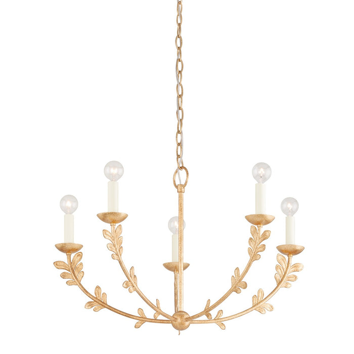 Troy Lighting F4428-VGL Five Light Chandelier, Vintage Gold Leaf