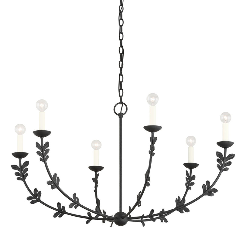 Troy Lighting F4440-BI Six Light Chandelier, Black Iron