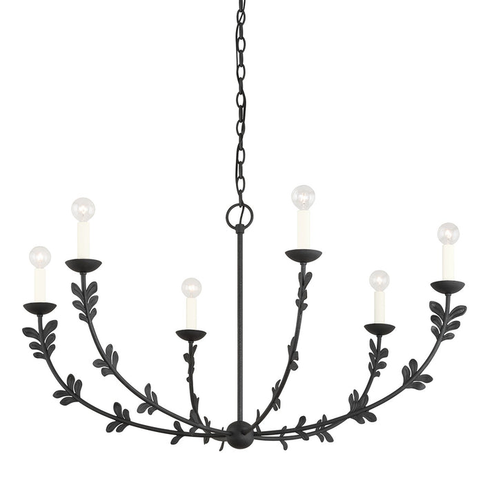 Troy Lighting F4440-BI Six Light Chandelier, Black Iron