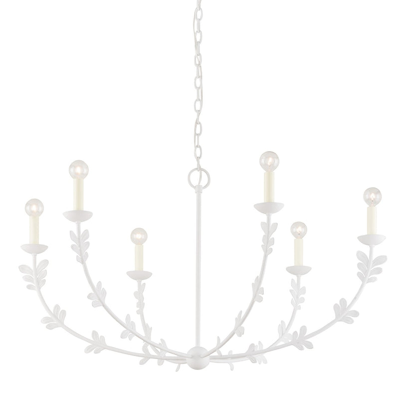 Troy Lighting F4440-GSW Six Light Chandelier, Gesso White