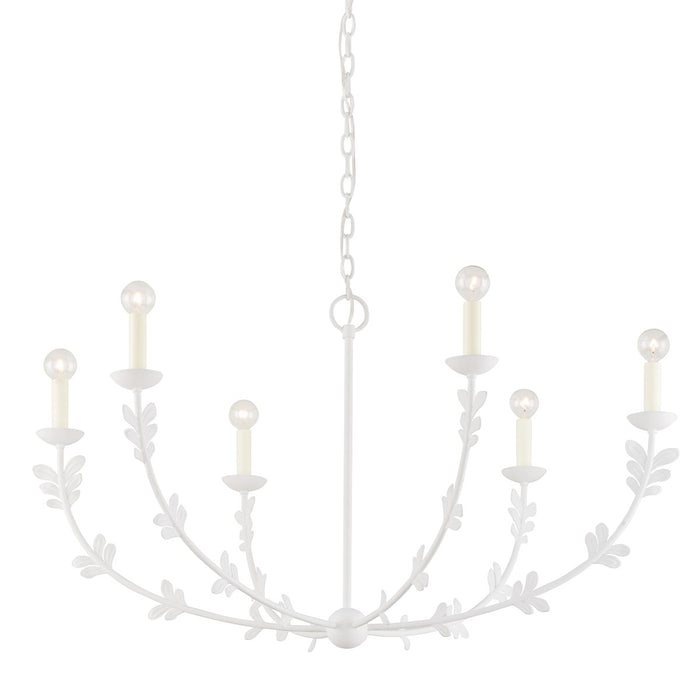 Troy Lighting F4440-GSW Six Light Chandelier, Gesso White