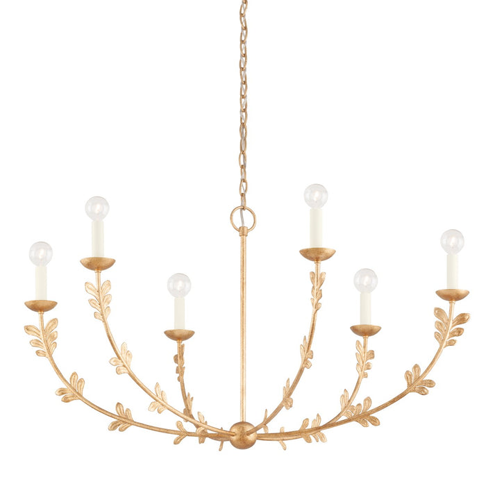 Troy Lighting F4440-VGL Six Light Chandelier, Vintage Gold Leaf
