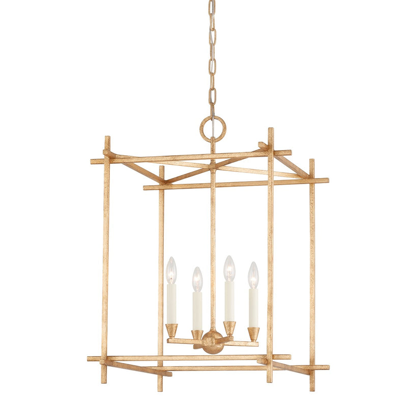 Troy Lighting F1097-VGL Four Light Lantern, Vintage Gold Leaf