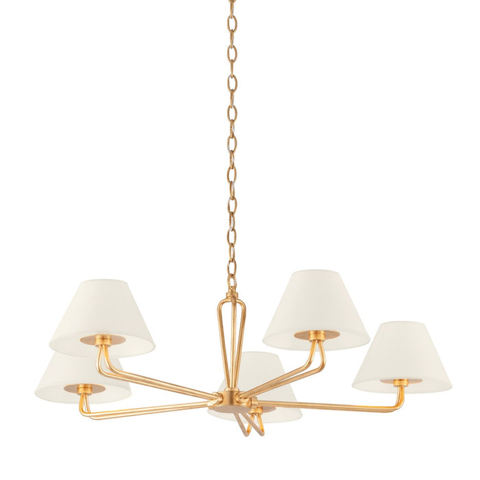 Troy Lighting F2536-VGL Five Light Chandelier, Vintage Gold Leaf