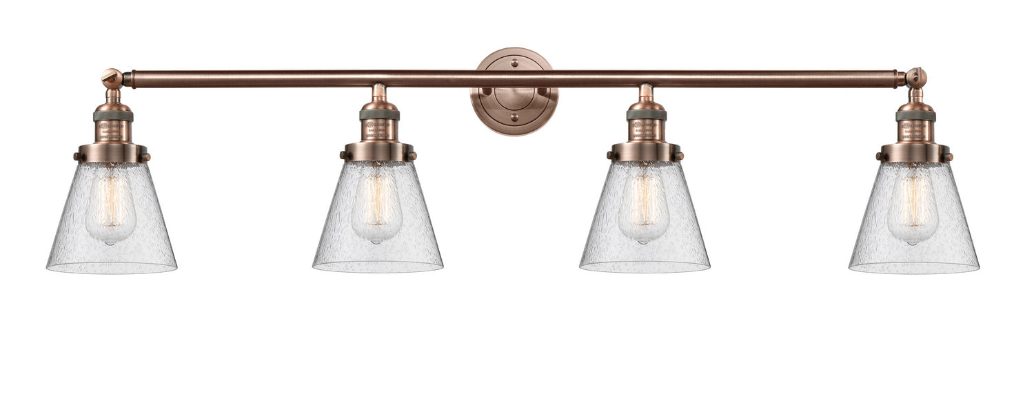 Innovations 215-AC-G64 Four Light Bath Vanity, Antique Copper