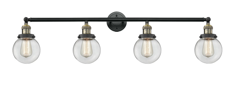 Innovations 215-BAB-G202-6 Four Light Bath Vanity, Black Antique Brass