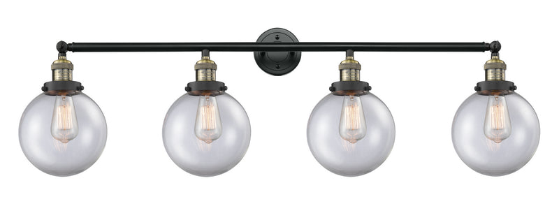 Innovations 215-BAB-G202-8 Four Light Bath Vanity, Black Antique Brass