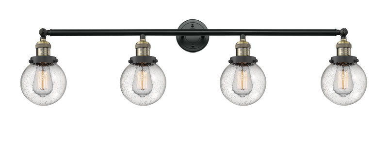 Innovations 215-BAB-G204-6 Four Light Bath Vanity, Black Antique Brass