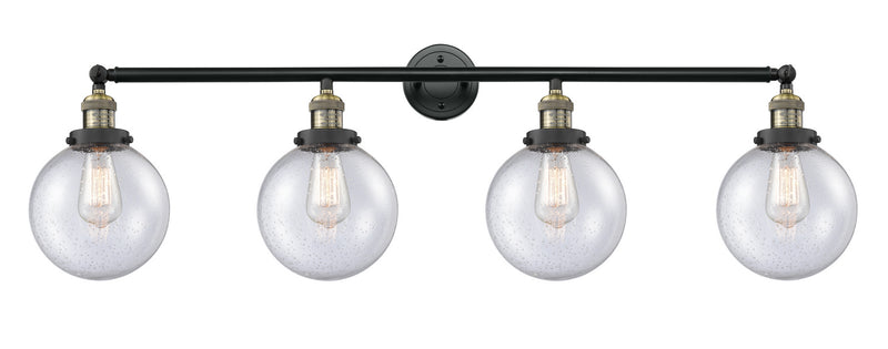 Innovations 215-BAB-G204-8 Four Light Bath Vanity, Black Antique Brass
