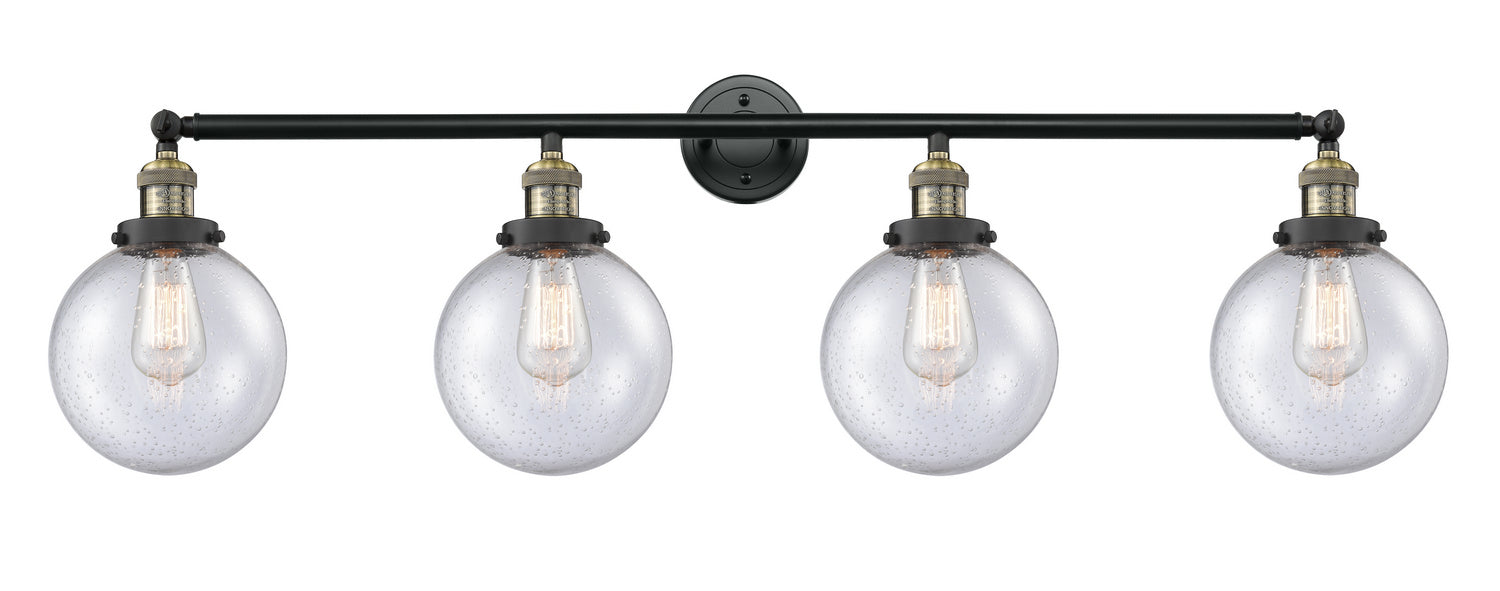 Innovations 215-BAB-G204-8 Four Light Bath Vanity, Black Antique Brass