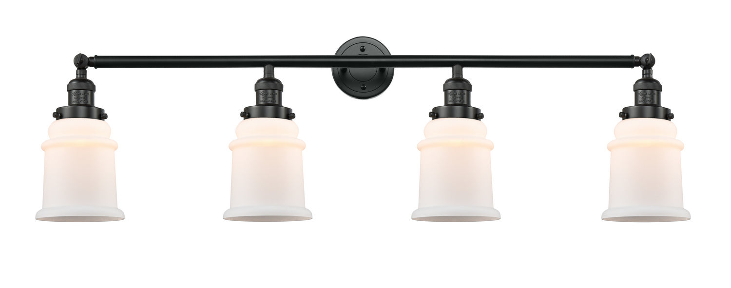 Innovations 215-BK-G181 Four Light Bath Vanity, Matte Black