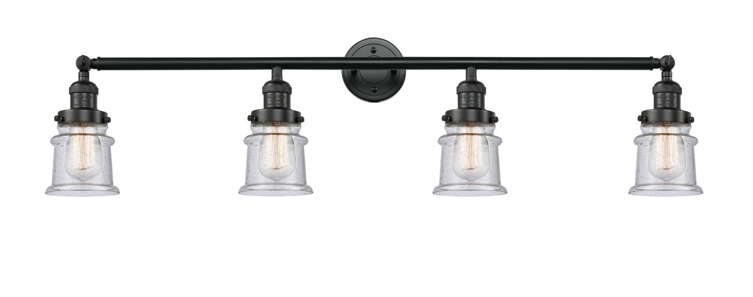 Innovations 215-BK-G184S Four Light Bath Vanity, Matte Black