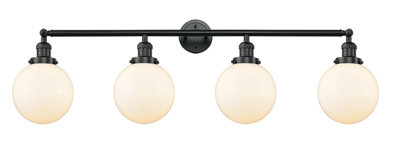 Innovations 215-BK-G201-8 Four Light Bath Vanity, Matte Black